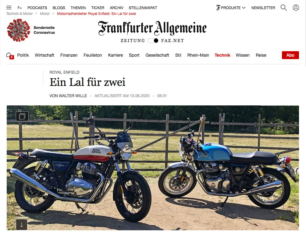 Enfield FAZ Artikel 06-2020